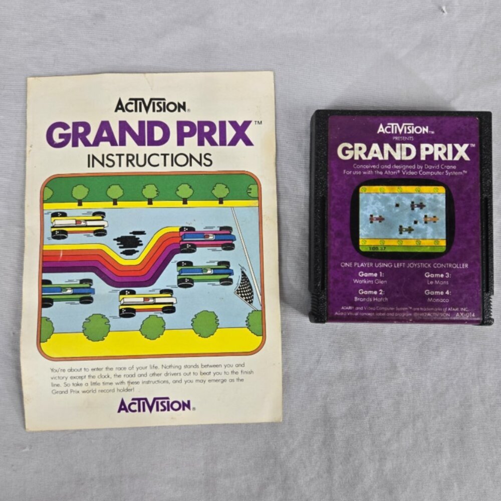 Grand Prix Atari 2600 1982 Activision With Manual Vintage Video Game